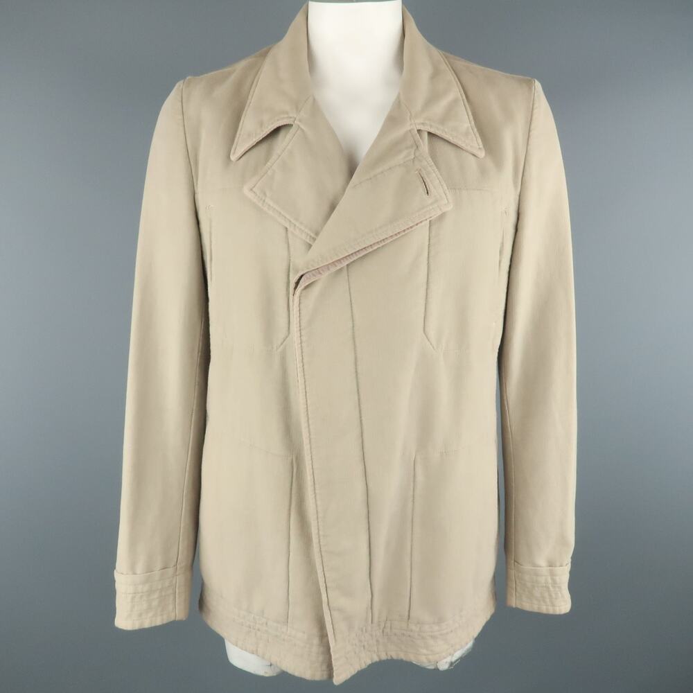 STEPHAN SCHNEIDER XL Khaki Cotton Hidden Buttons Peacoat